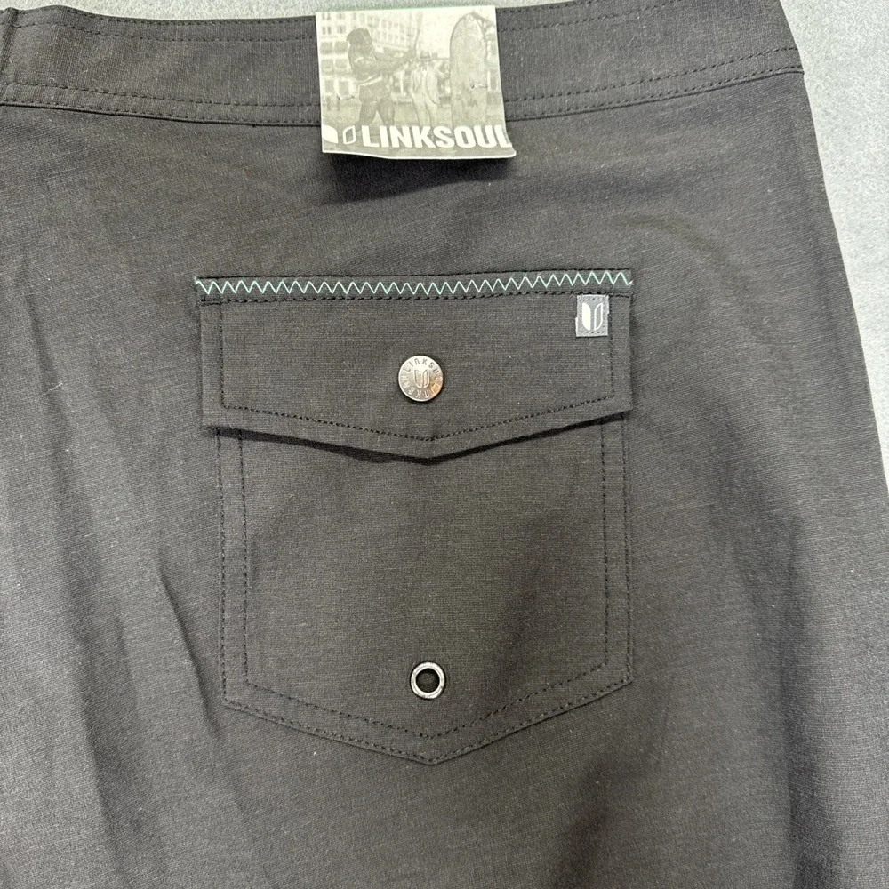 Linksoul Shorts Mens 40 Black Boardwalker‎ Boardshorts Golf Swim LS6113